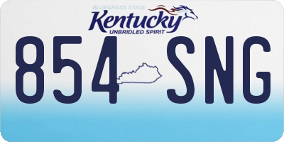 KY license plate 854SNG