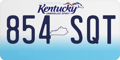 KY license plate 854SQT