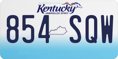 KY license plate 854SQW