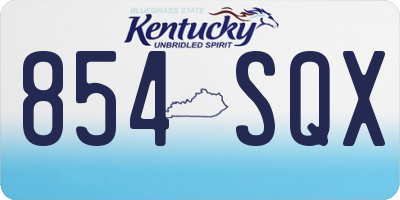 KY license plate 854SQX