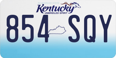 KY license plate 854SQY