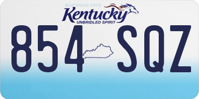 KY license plate 854SQZ