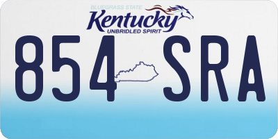 KY license plate 854SRA
