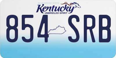 KY license plate 854SRB