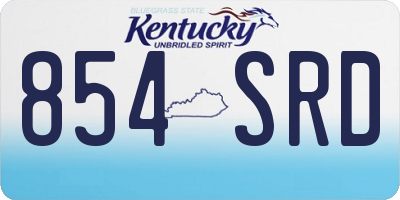 KY license plate 854SRD