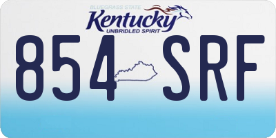 KY license plate 854SRF