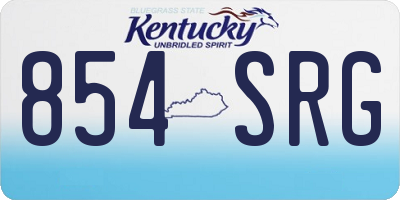 KY license plate 854SRG