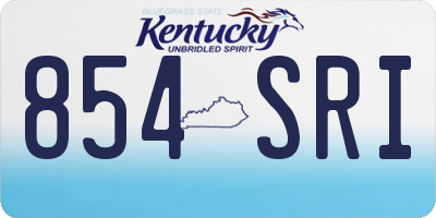 KY license plate 854SRI