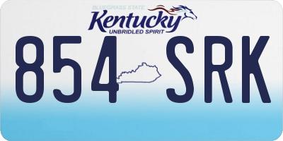 KY license plate 854SRK