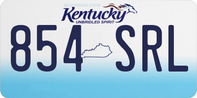 KY license plate 854SRL