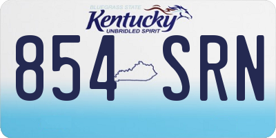 KY license plate 854SRN