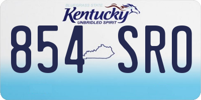 KY license plate 854SRO