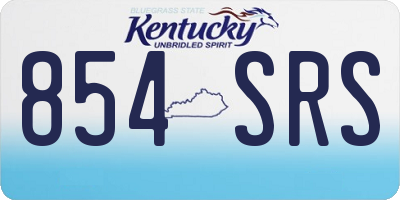 KY license plate 854SRS
