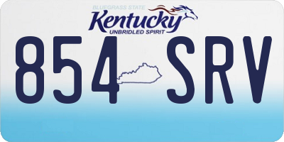 KY license plate 854SRV