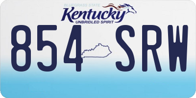 KY license plate 854SRW