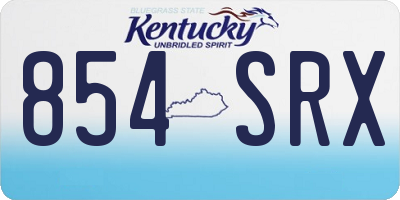 KY license plate 854SRX