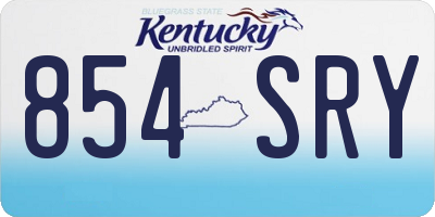 KY license plate 854SRY