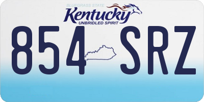 KY license plate 854SRZ