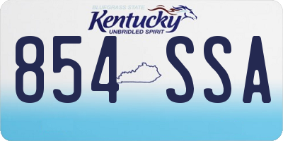 KY license plate 854SSA
