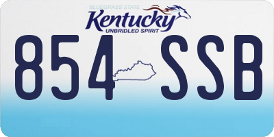 KY license plate 854SSB