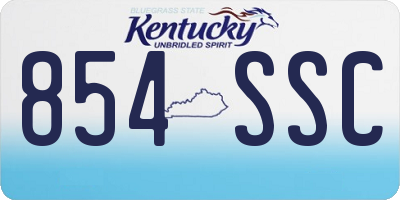 KY license plate 854SSC