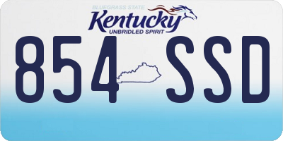 KY license plate 854SSD