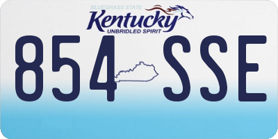 KY license plate 854SSE