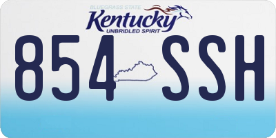 KY license plate 854SSH