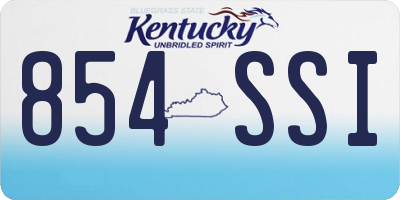 KY license plate 854SSI