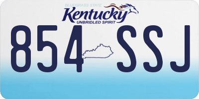KY license plate 854SSJ