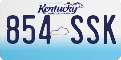 KY license plate 854SSK
