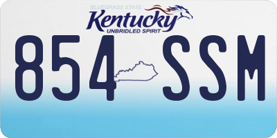 KY license plate 854SSM