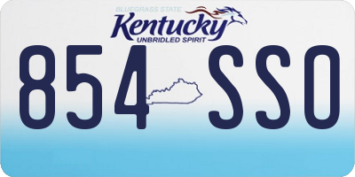 KY license plate 854SSO