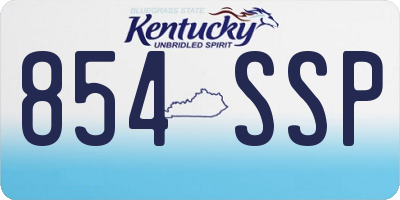 KY license plate 854SSP
