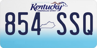 KY license plate 854SSQ