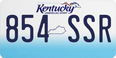 KY license plate 854SSR