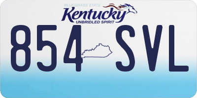 KY license plate 854SVL