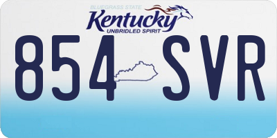 KY license plate 854SVR