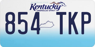 KY license plate 854TKP
