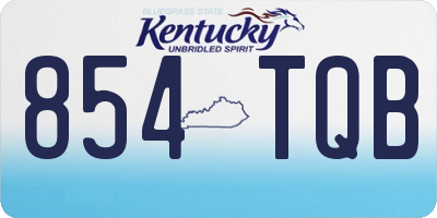 KY license plate 854TQB