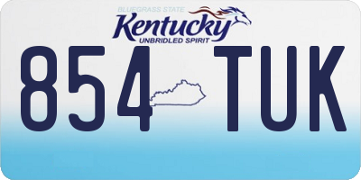 KY license plate 854TUK