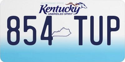 KY license plate 854TUP