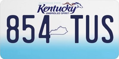 KY license plate 854TUS