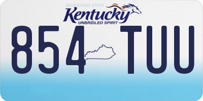 KY license plate 854TUU