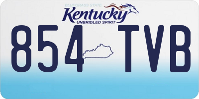 KY license plate 854TVB