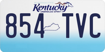 KY license plate 854TVC