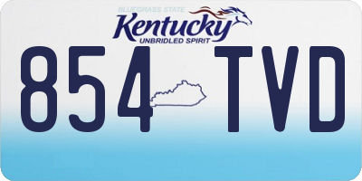 KY license plate 854TVD