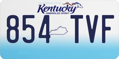 KY license plate 854TVF