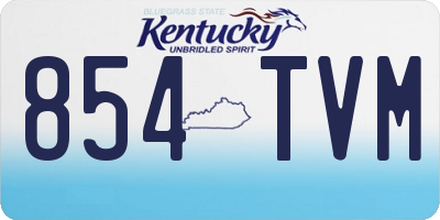 KY license plate 854TVM