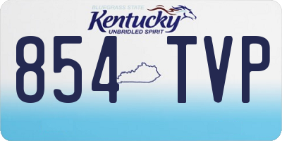 KY license plate 854TVP